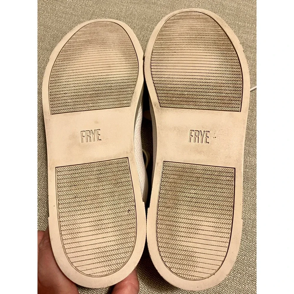 Frye Ivy Low Lace White Leather Sneakers Womens 8.5 M 3471183-WHT